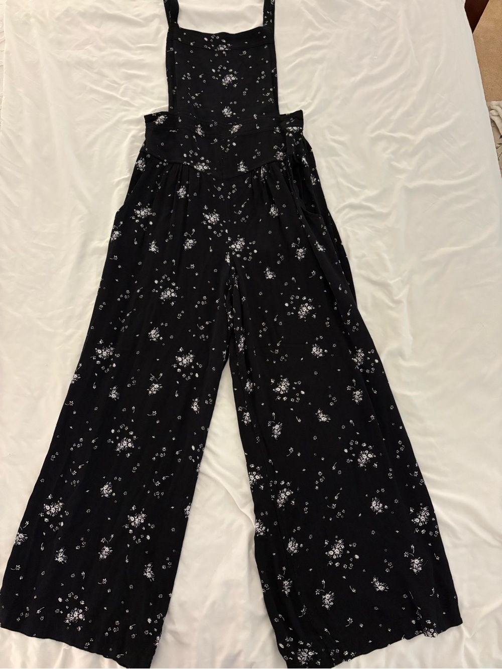 Free People Black Floral Wide-Leg Jumpsuit